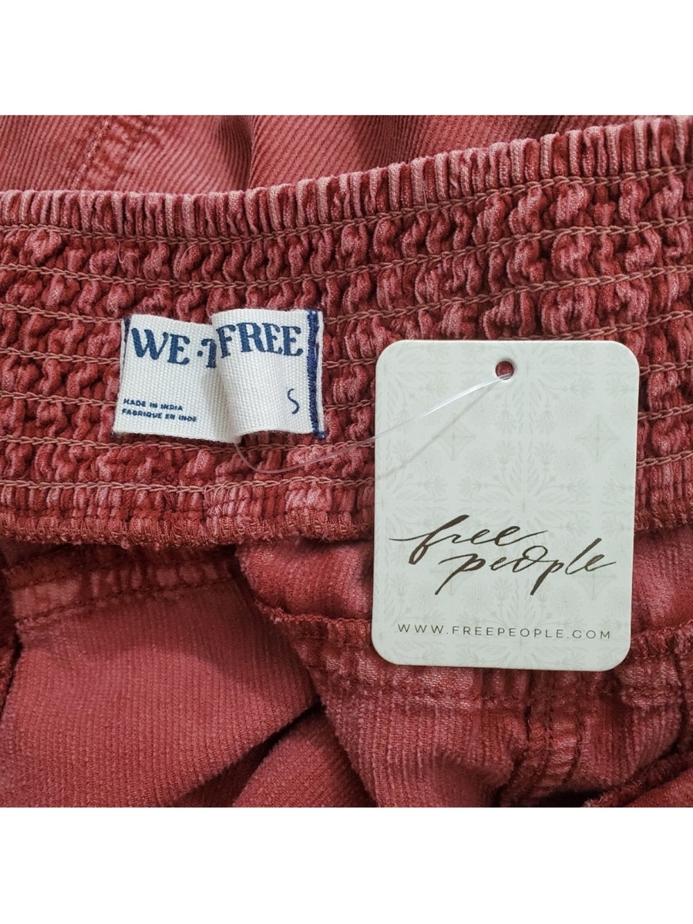 We The Free Wide Leg Tiered Pants in Rust Red - Picture 3 of 4